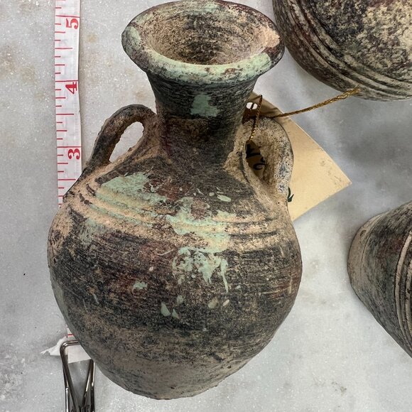 Vtg Set Of 3 Forja Y Arte Rustic Terracotta Amphora Vases Handles Made In Mexico - Picture 6 of 8